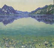 Ferdinand Hodler Thunersee mit symmetrischer Spiegelung vor Sonnenaufgang Sweden oil painting artist